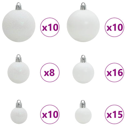 Artificial Hinged Christmas Tree White 240 cm PVC and Steel