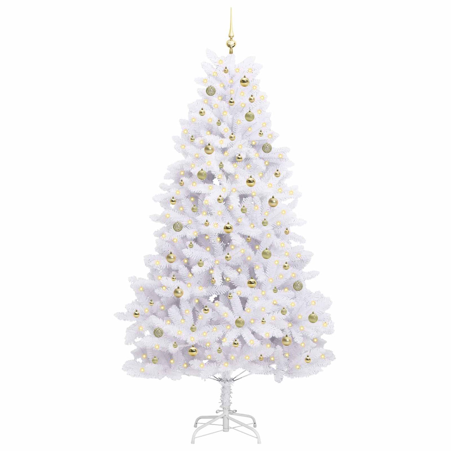 Artificial Hinged Christmas Tree White 240 cm PVC and Steel