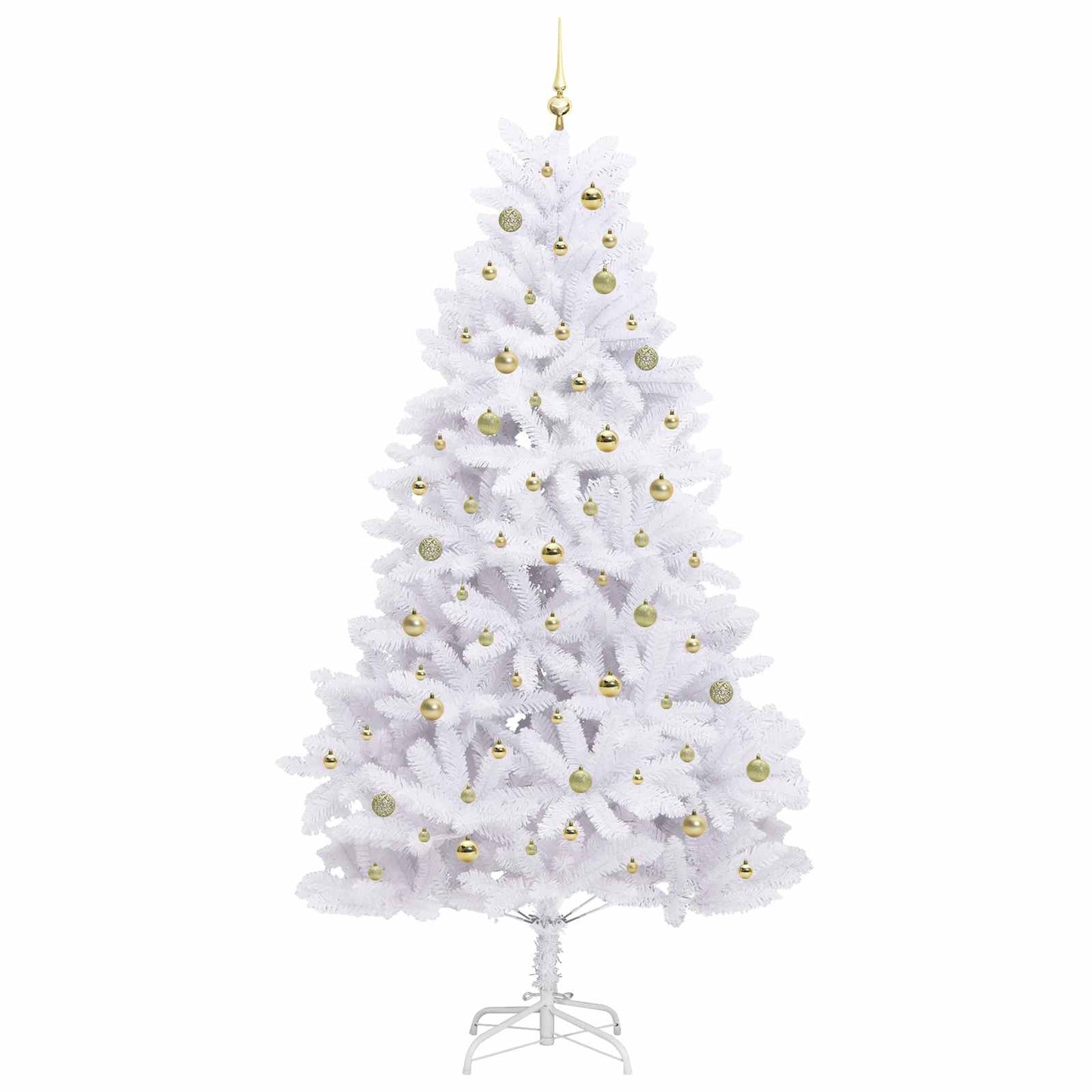 Artificial Hinged Christmas Tree White 240 cm PVC and Steel