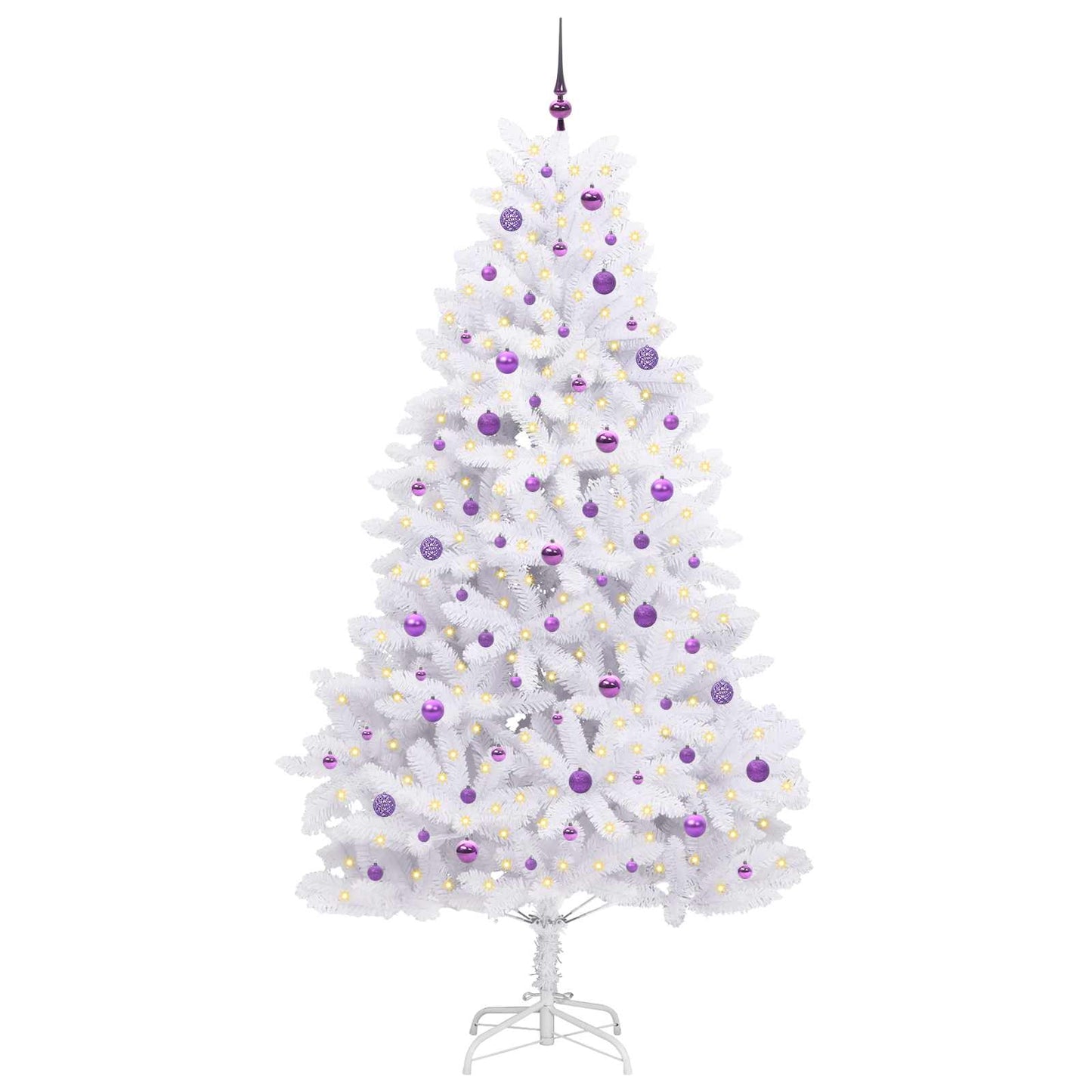 Artificial Hinged Christmas Tree White 240 cm PVC and Steel