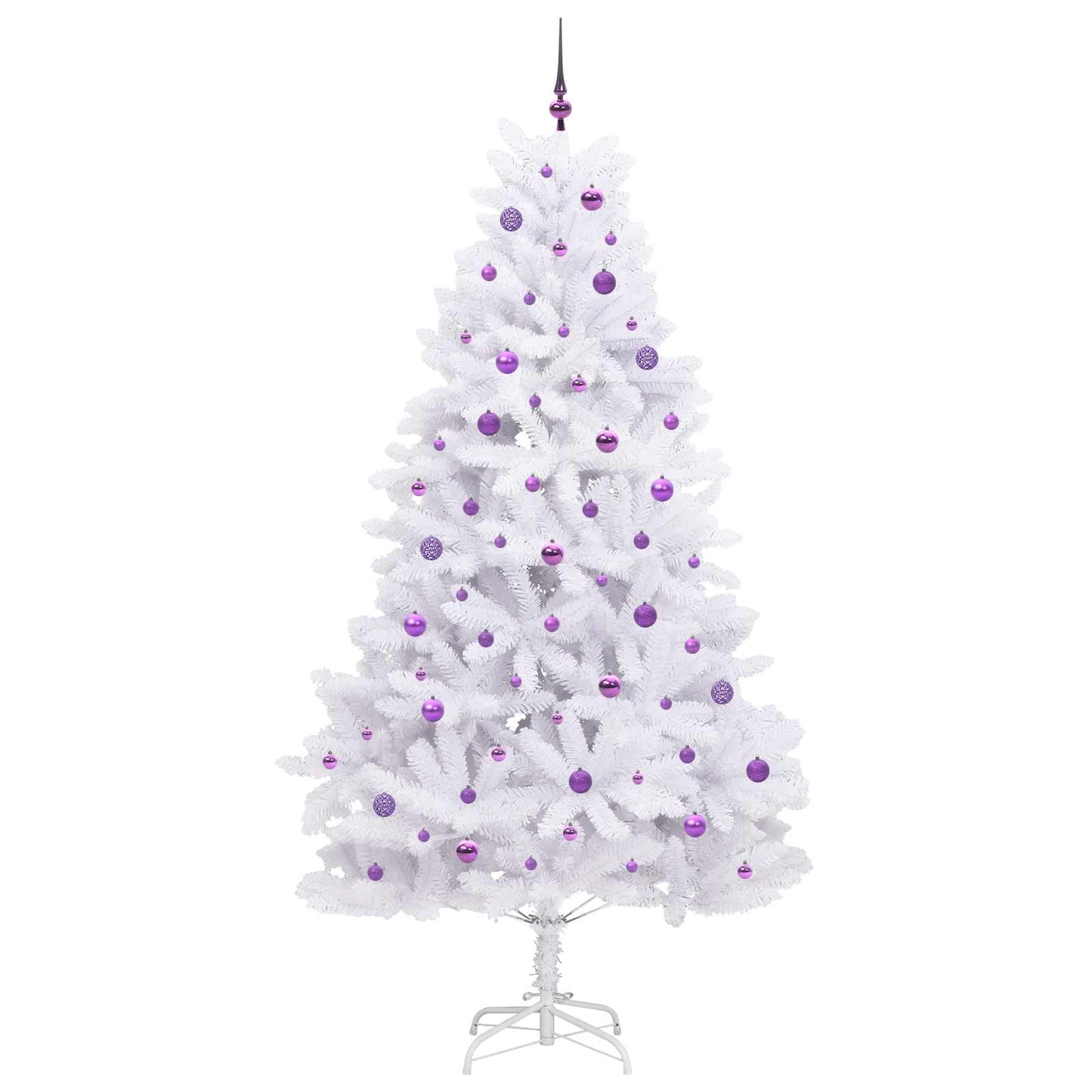 Artificial Hinged Christmas Tree White 240 cm PVC and Steel