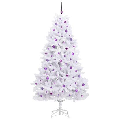 Artificial Hinged Christmas Tree White 240 cm PVC and Steel