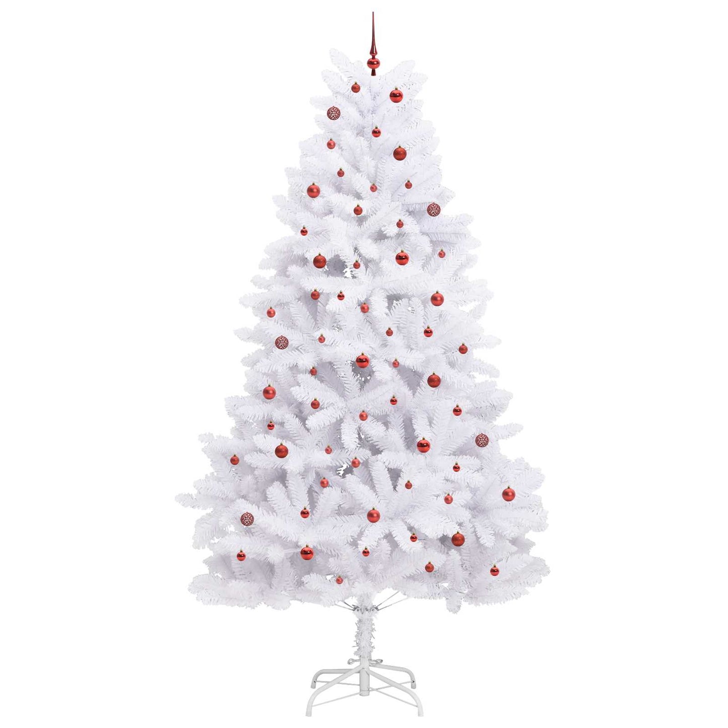 Artificial Hinged Christmas Tree White 300 cm PVC and Steel
