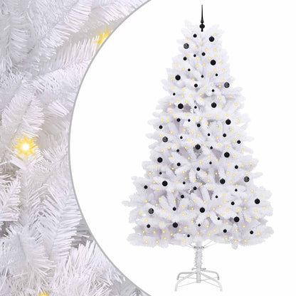 Artificial Hinged Christmas Tree White 300 cm PVC and Steel