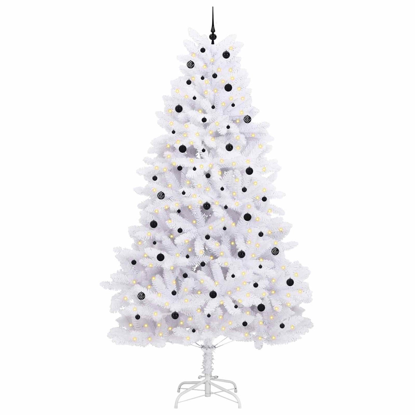 Artificial Hinged Christmas Tree White 300 cm PVC and Steel