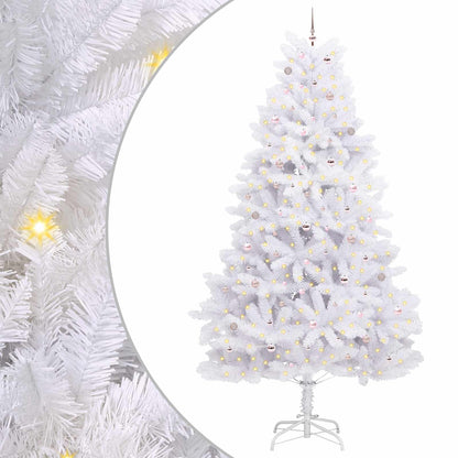 Artificial Hinged Christmas Tree White 300 cm PVC and Steel