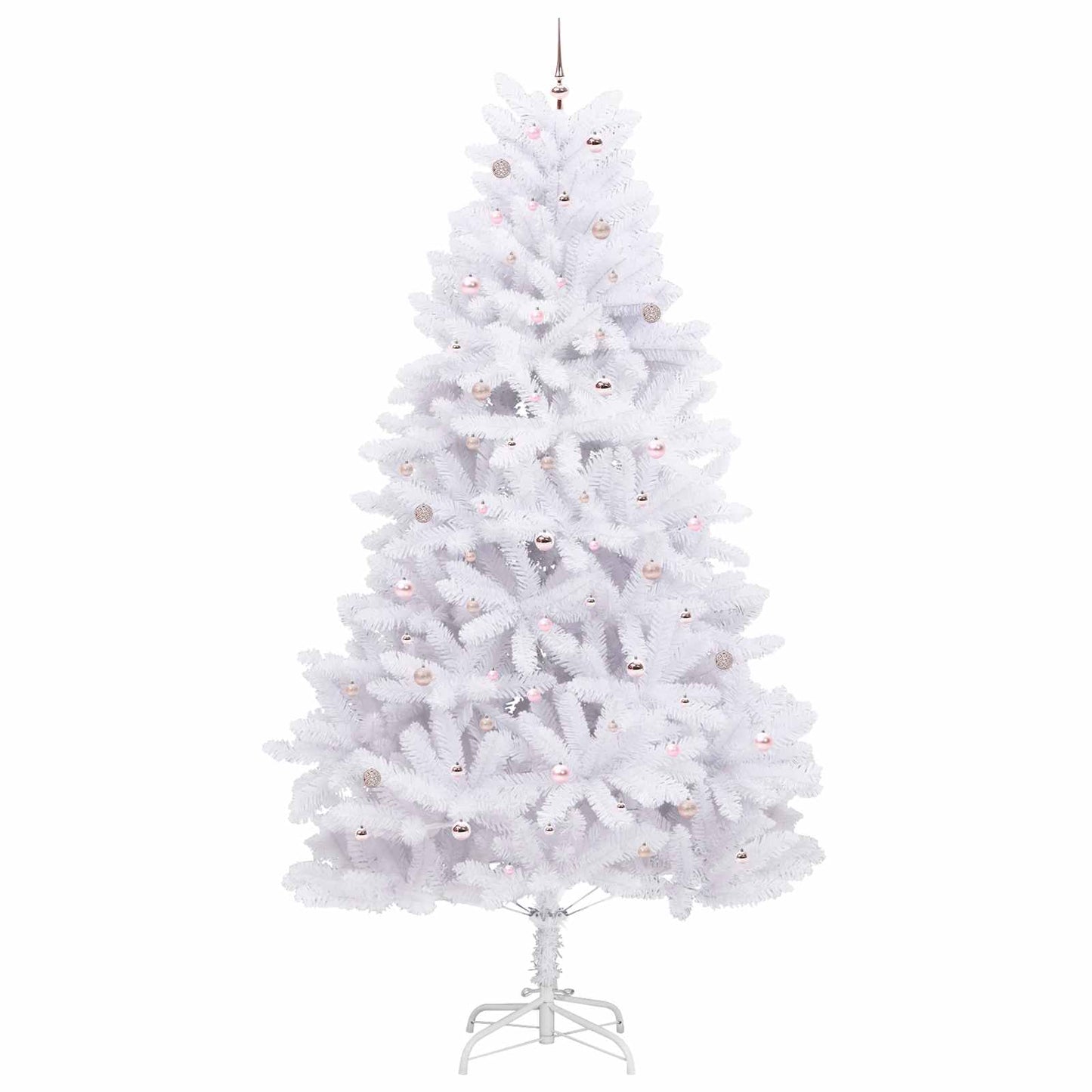 Artificial Hinged Christmas Tree White 300 cm PVC and Steel