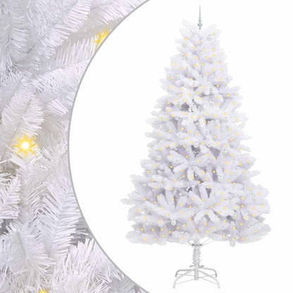 Artificial Hinged Christmas Tree White 300 cm PVC and Steel