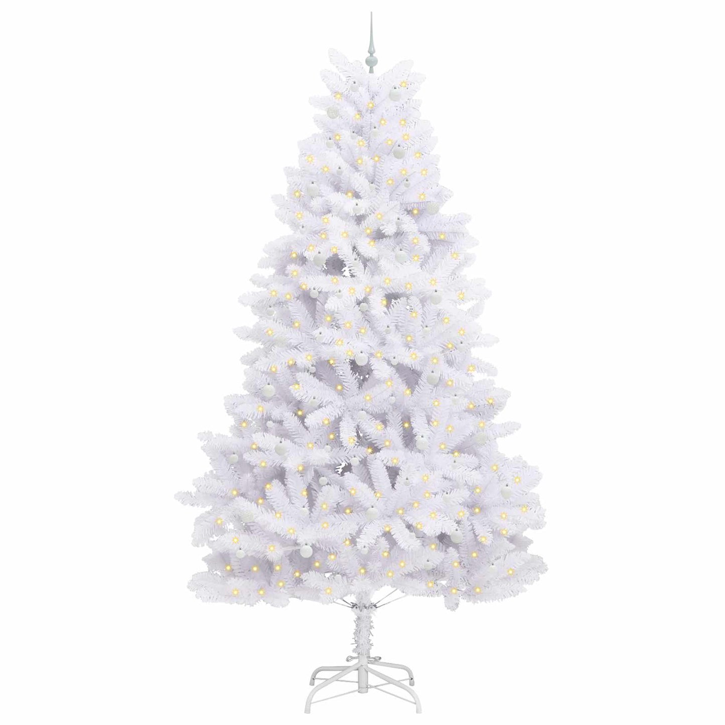 Artificial Hinged Christmas Tree White 300 cm PVC and Steel