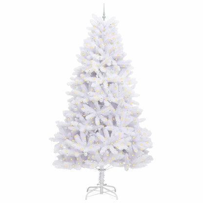 Artificial Hinged Christmas Tree White 300 cm PVC and Steel