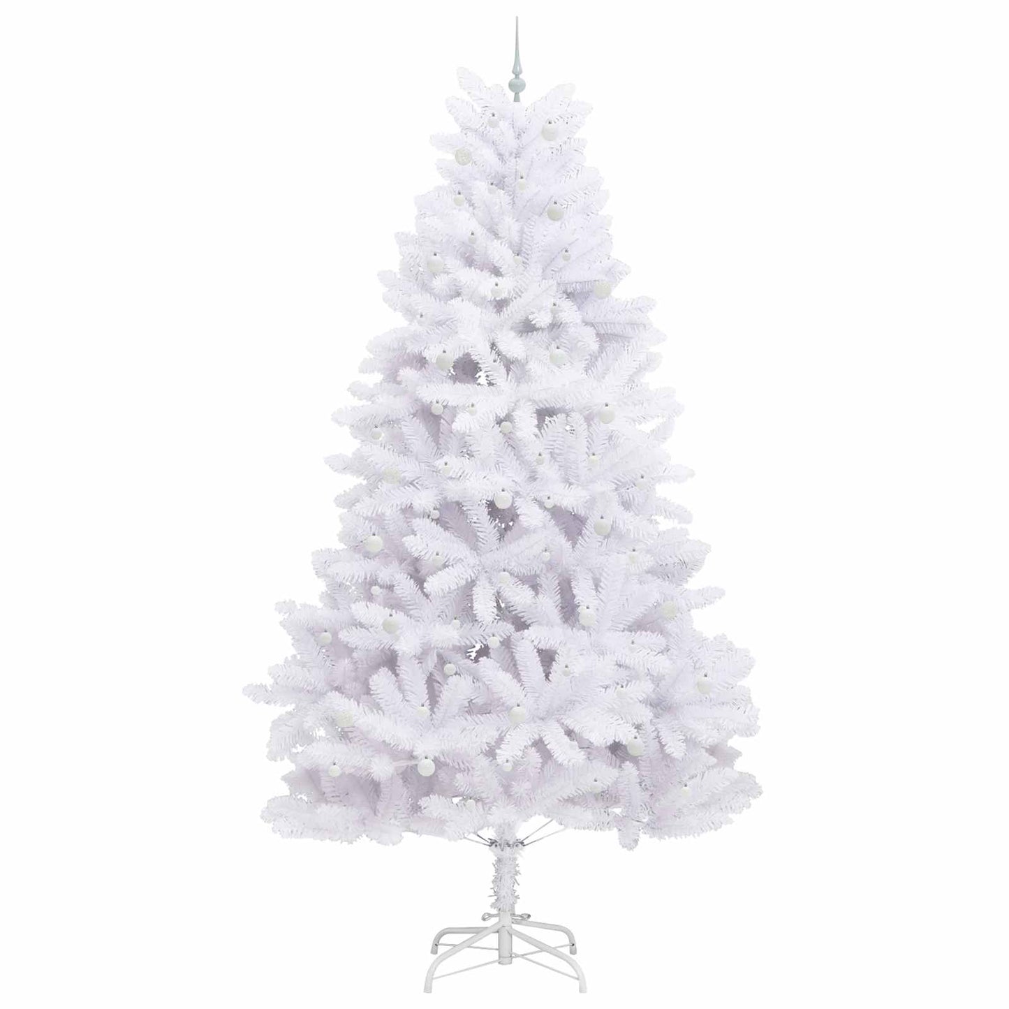 Artificial Hinged Christmas Tree White 300 cm PVC and Steel