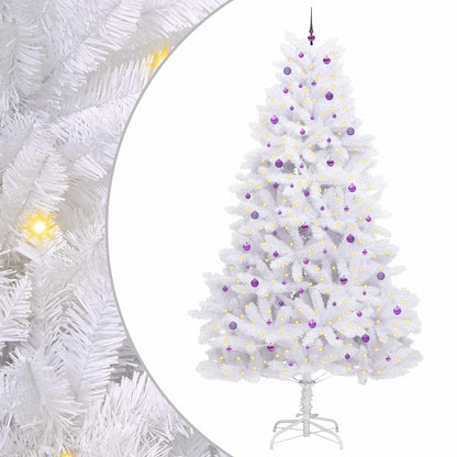 Artificial Hinged Christmas Tree White 300 cm PVC and Steel