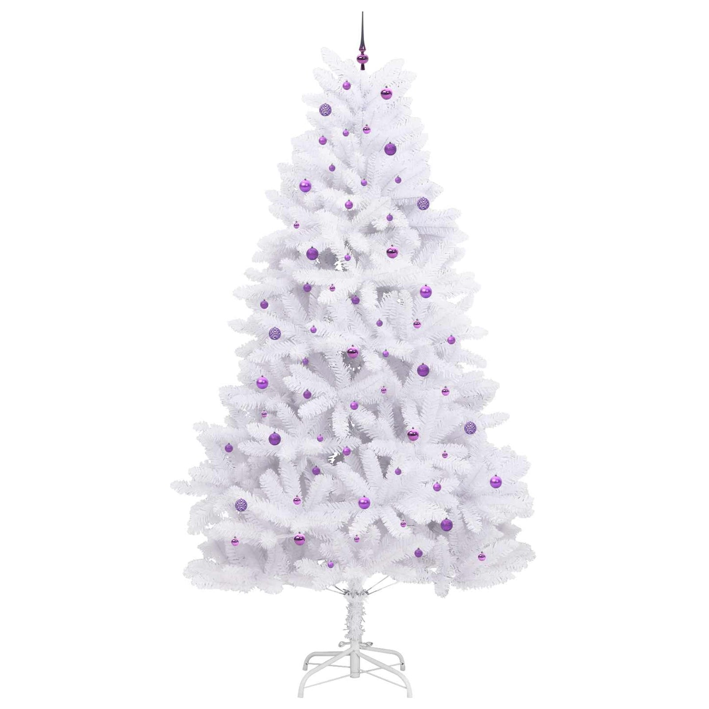 Artificial Hinged Christmas Tree White 300 cm PVC and Steel