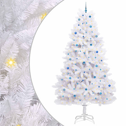 Artificial Hinged Christmas Tree White 300 cm PVC and Steel