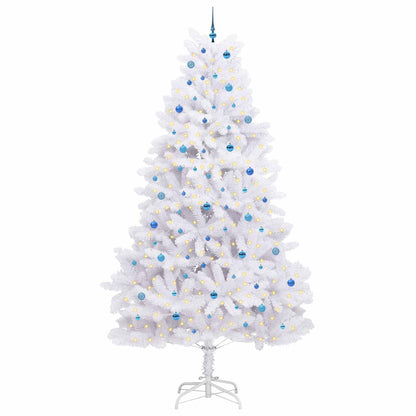 Artificial Hinged Christmas Tree White 300 cm PVC and Steel