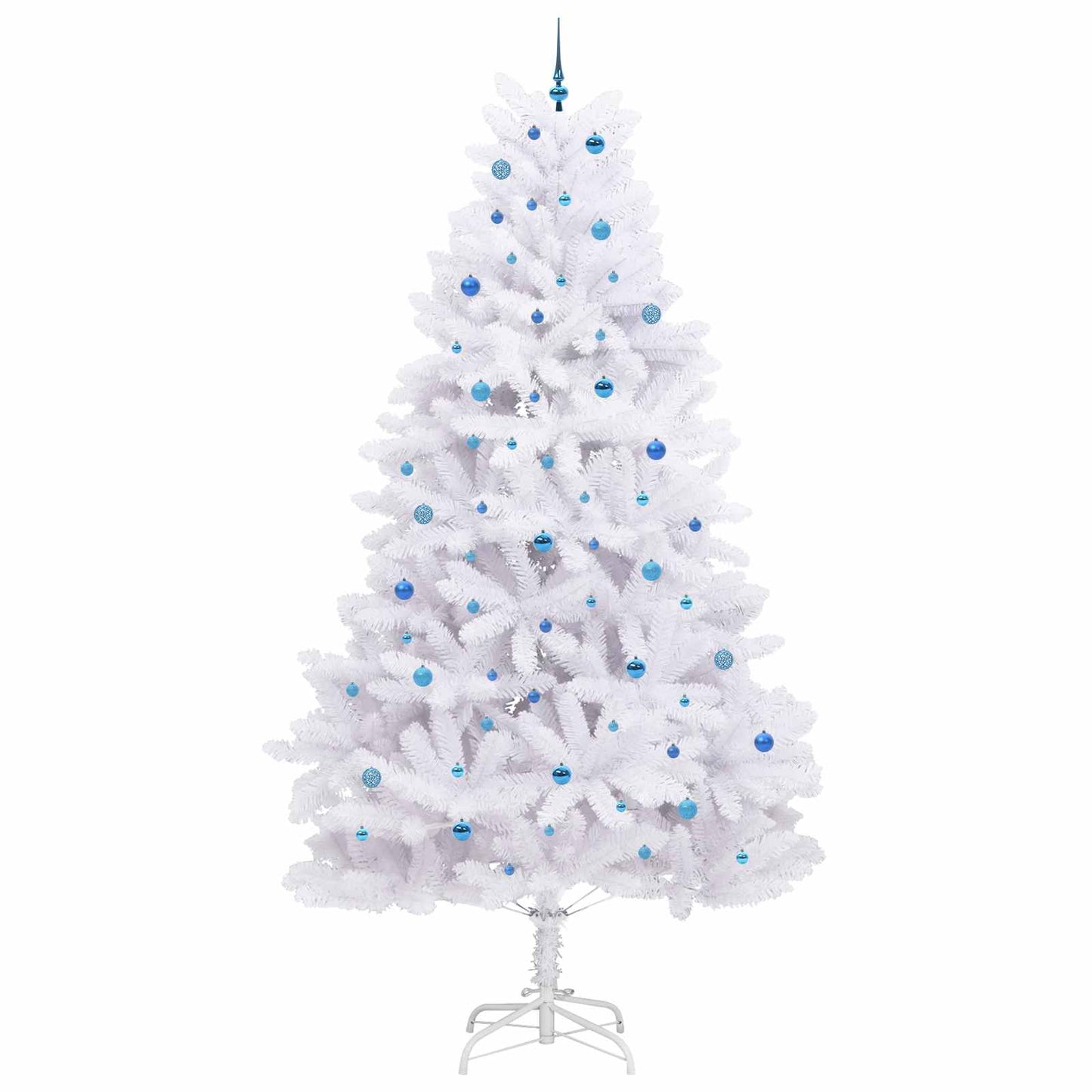Artificial Hinged Christmas Tree White 300 cm PVC and Steel