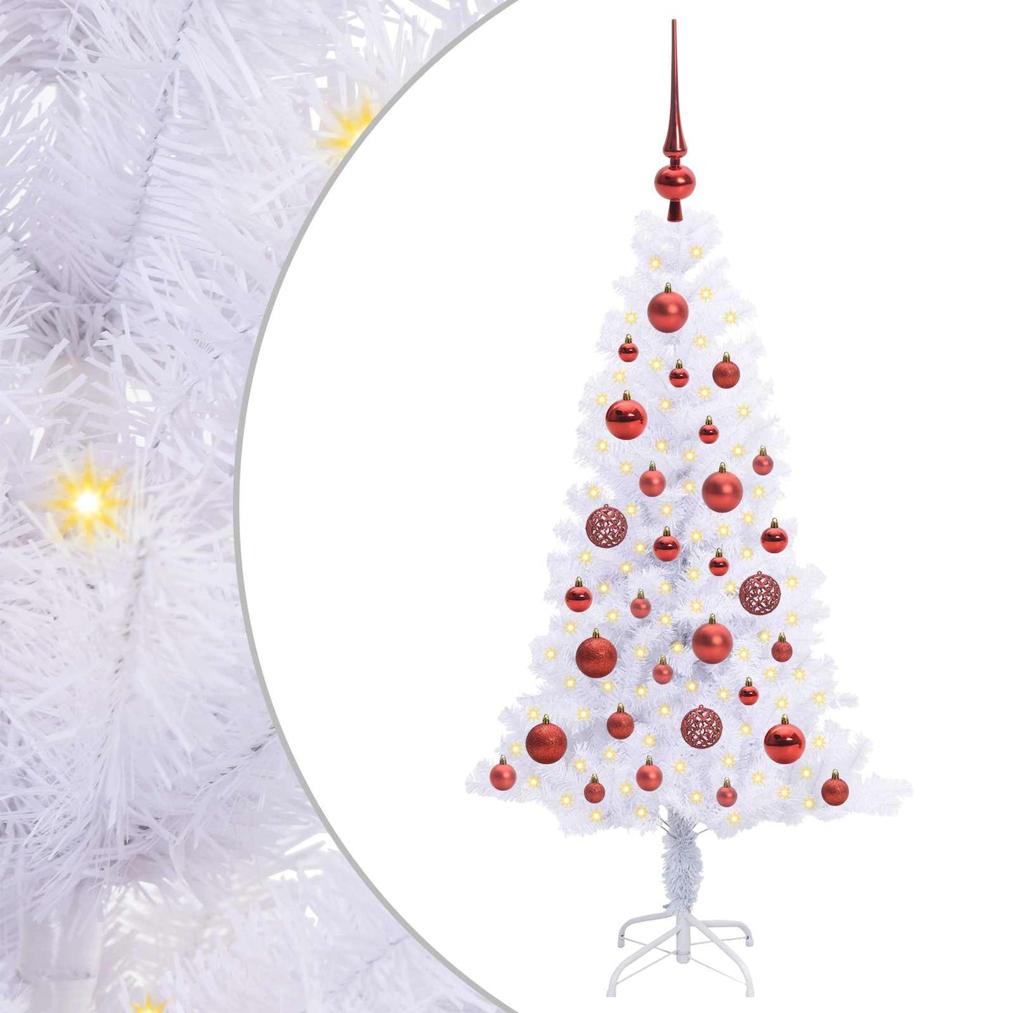 Artificial Christmas Tree with Stand White 120 cm PVC and Steel