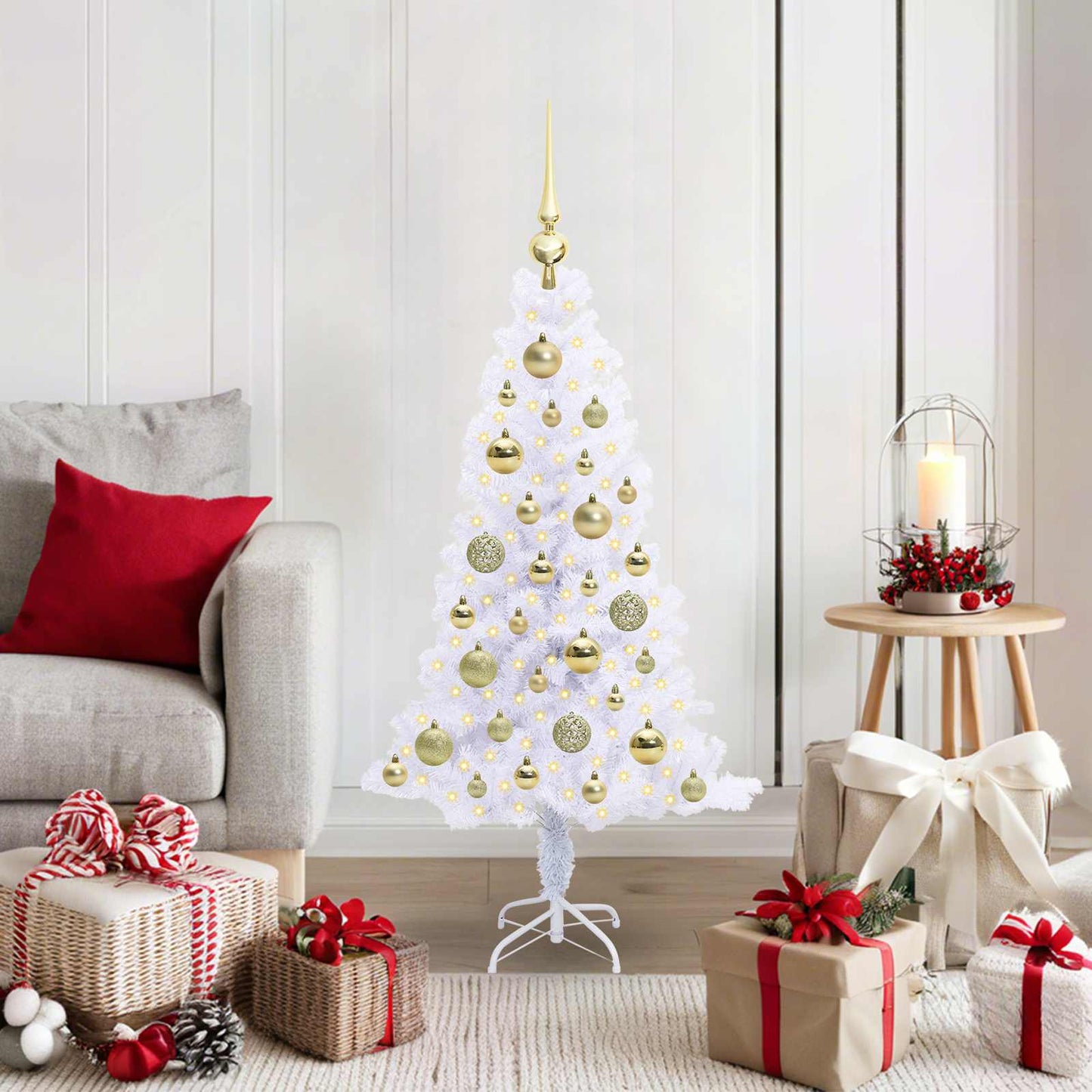 Artificial Christmas Tree with Stand White 120 cm PVC and Steel