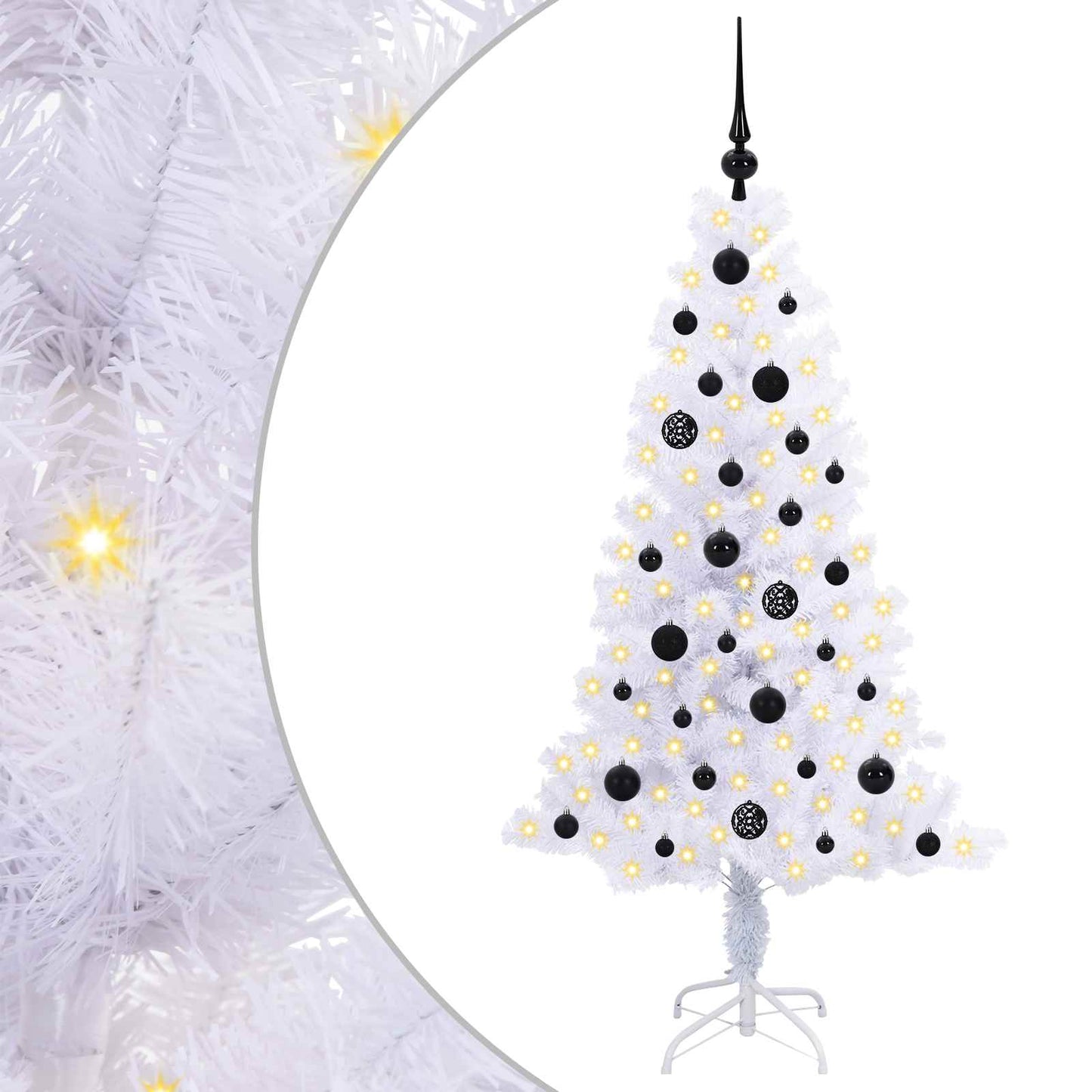 Artificial Christmas Tree with Stand White 150 cm PVC and Steel