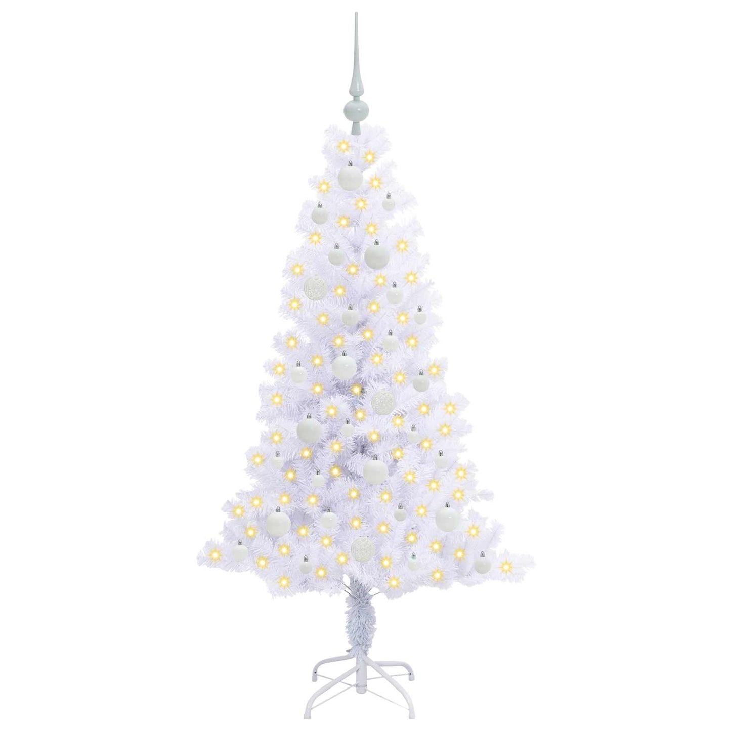 Artificial Christmas Tree with Stand White 150 cm PVC and Steel