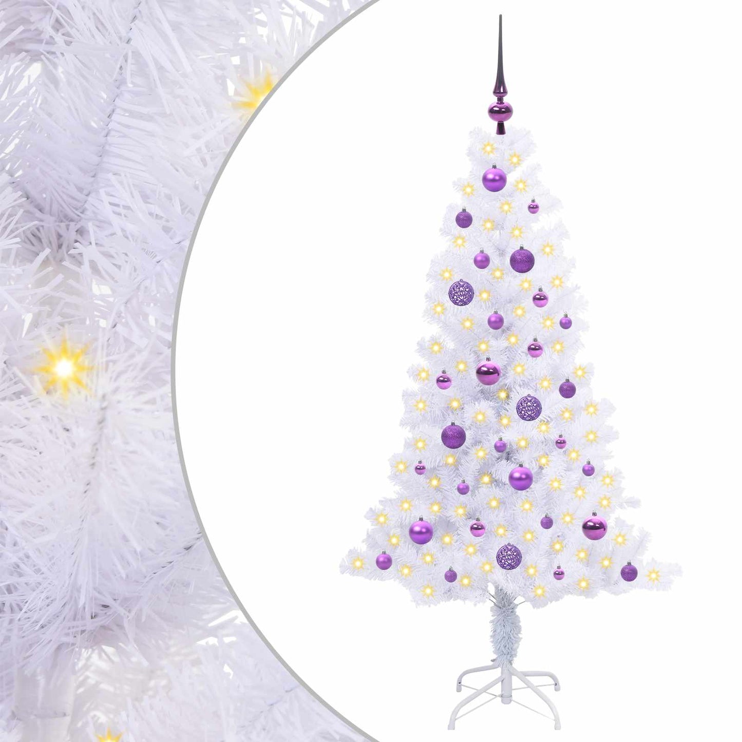 Artificial Christmas Tree with Stand White 150 cm PVC and Steel