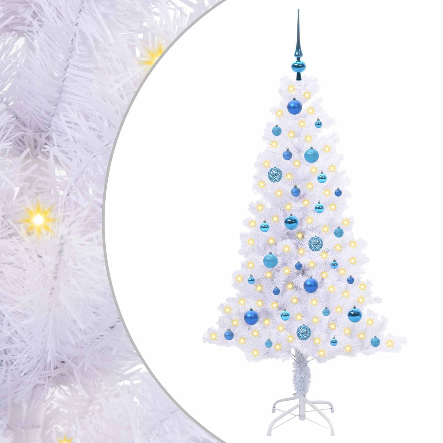Artificial Christmas Tree with Stand White 150 cm PVC and Steel