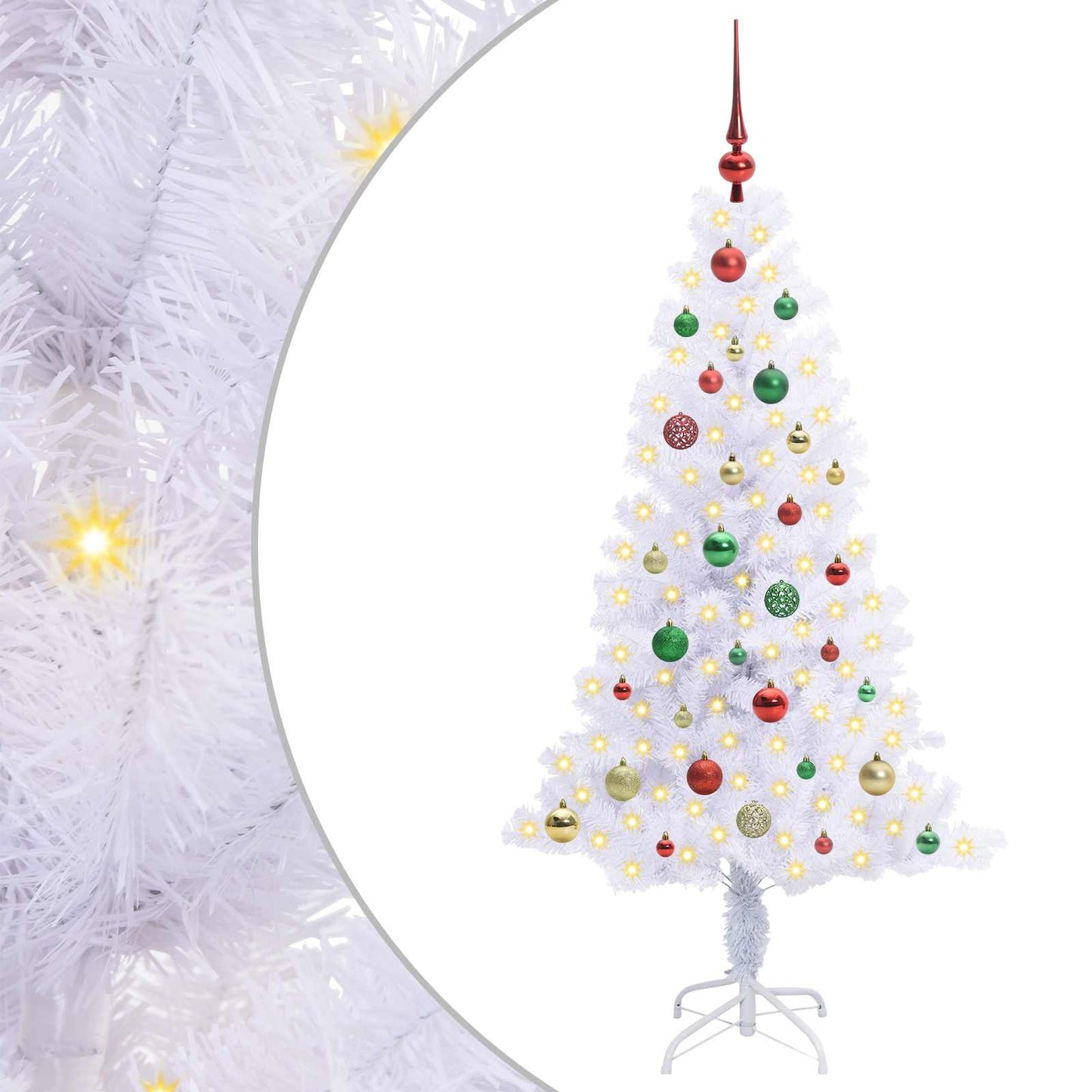 Artificial Christmas Tree with Stand White 150 cm PVC and Steel