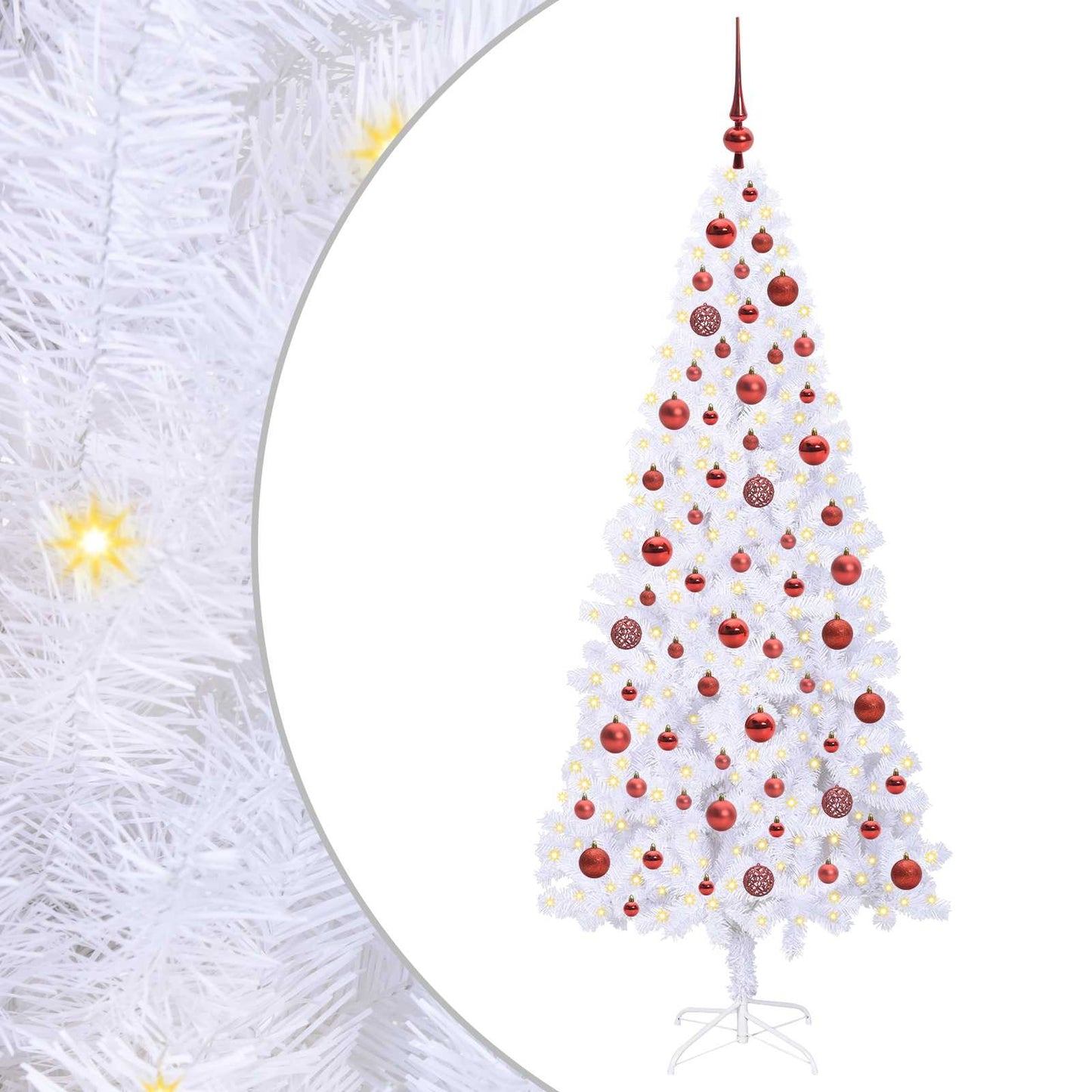 Artificial Christmas Tree with Stand White 180 cm PVC and Steel