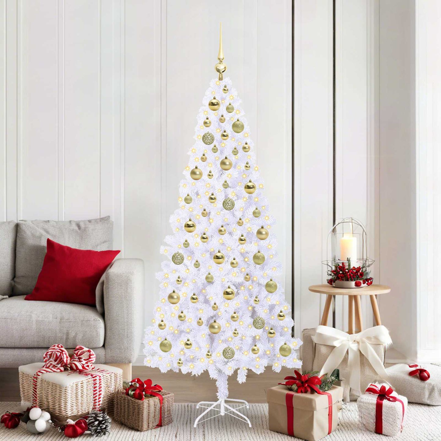 Artificial Christmas Tree with Stand White 180 cm PVC and Steel