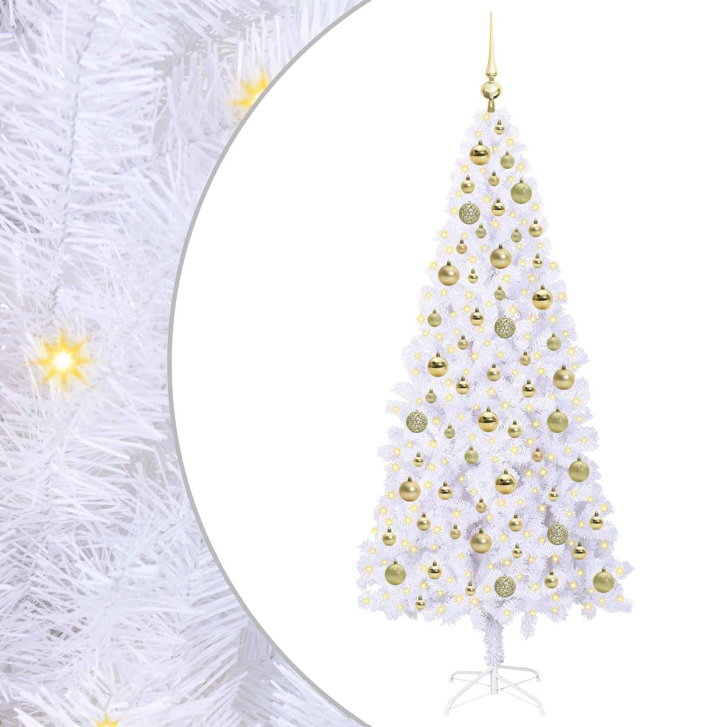 Artificial Christmas Tree with Stand White 180 cm PVC and Steel