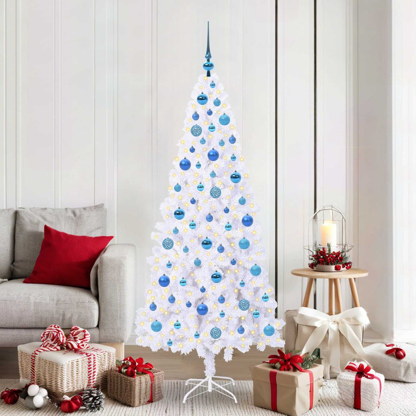 Artificial Christmas Tree with Stand White 180 cm PVC and Steel