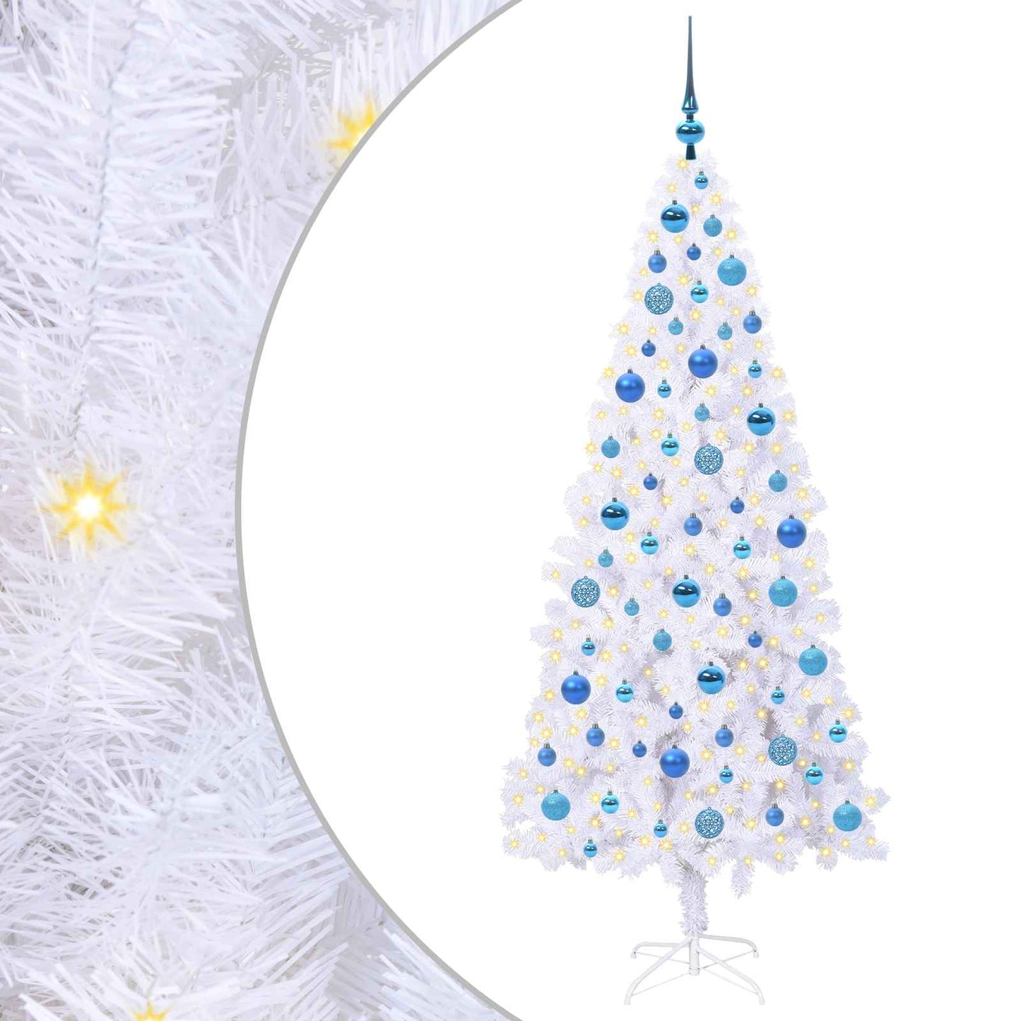Artificial Christmas Tree with Stand White 180 cm PVC and Steel