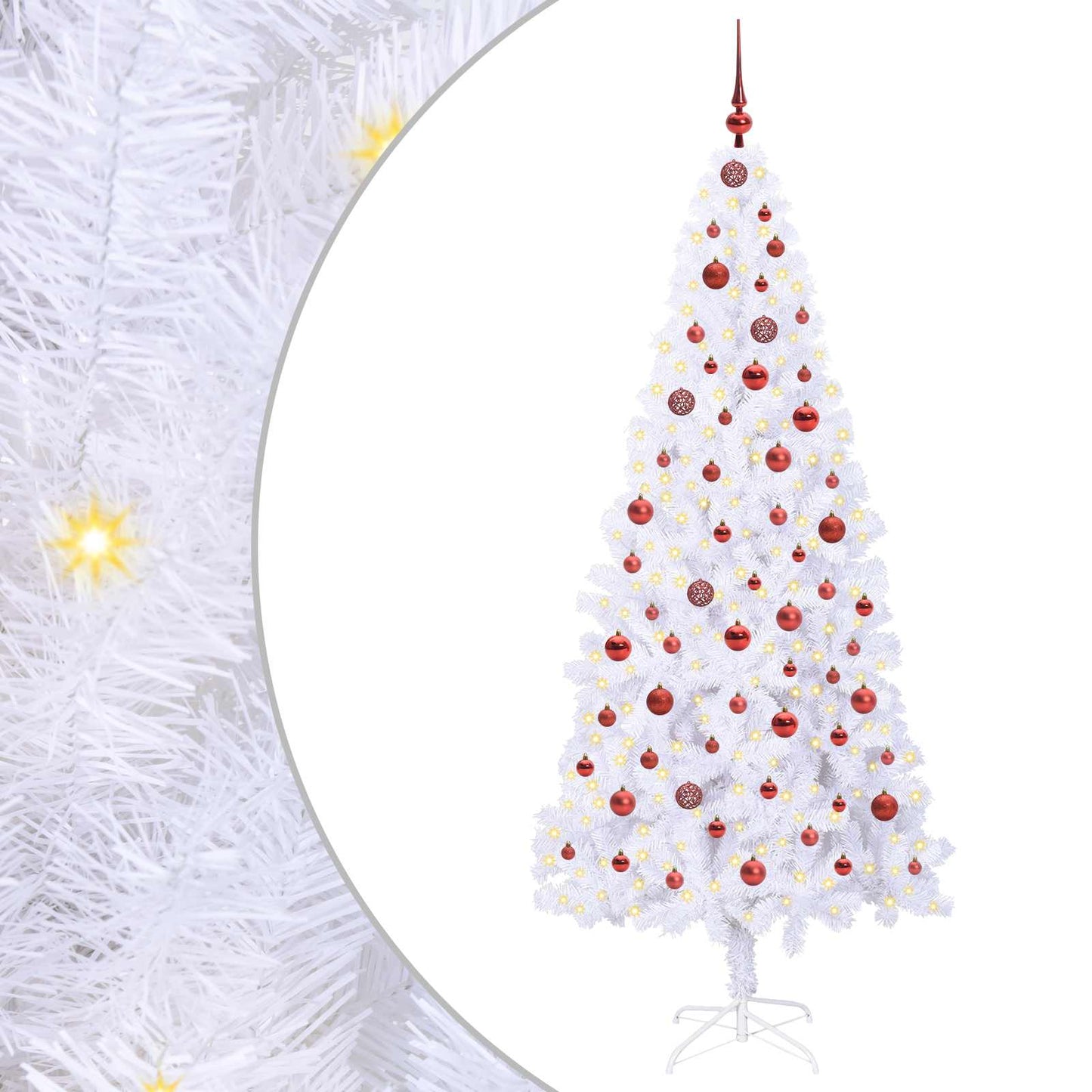 Artificial Christmas Tree with Stand White 210 cm PVC and Steel