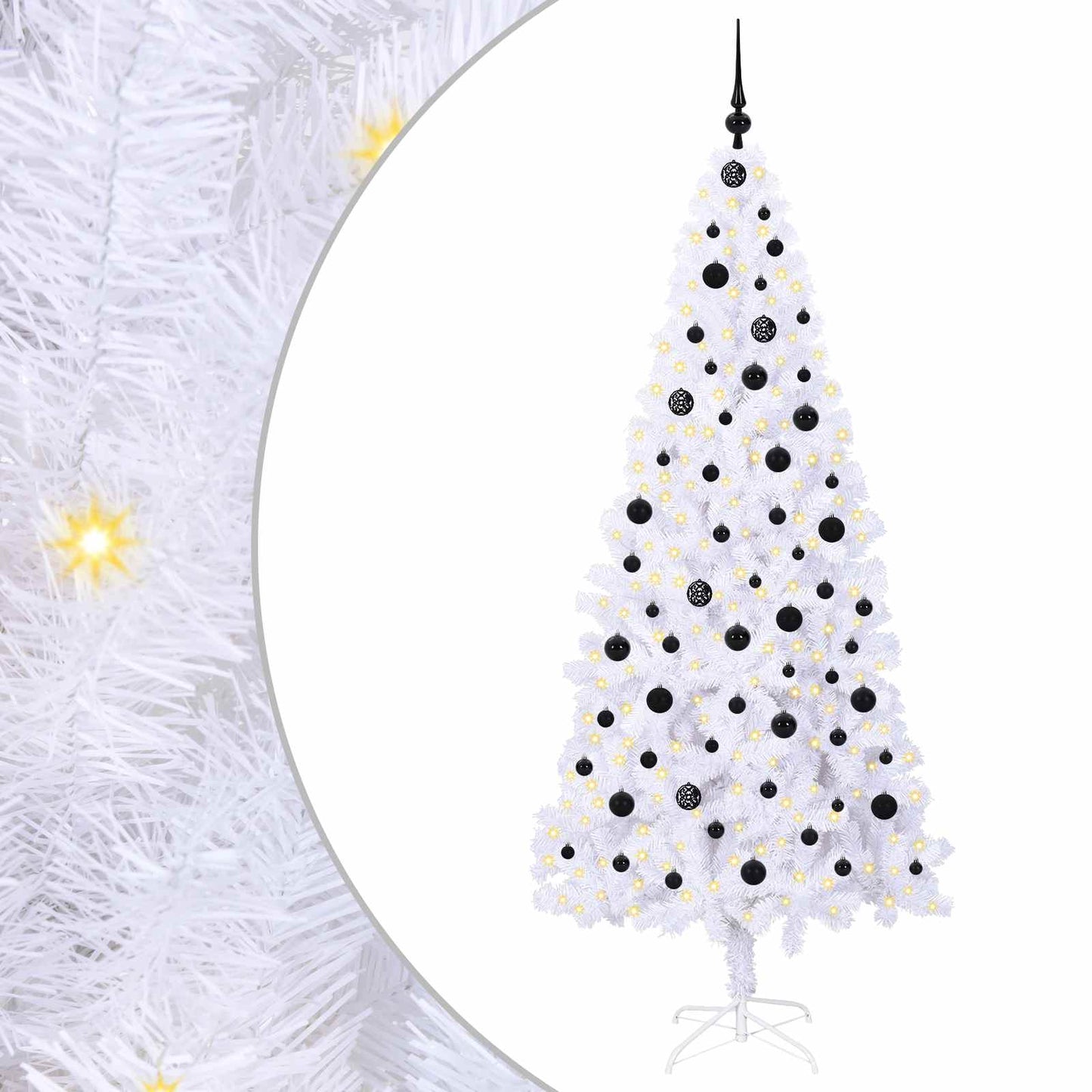 Artificial Christmas Tree with Stand White 210 cm PVC and Steel