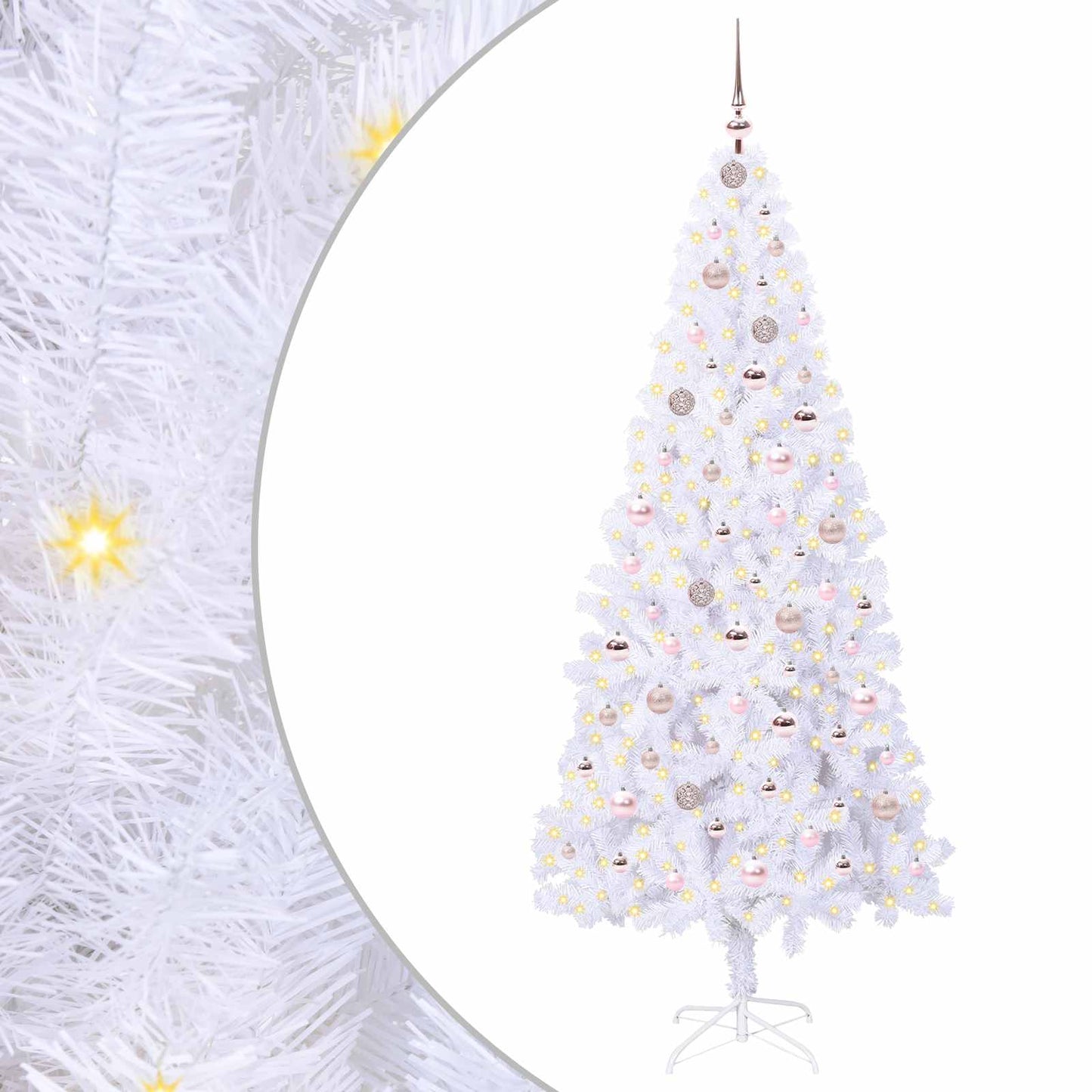 Artificial Christmas Tree with Stand White 210 cm PVC and Steel