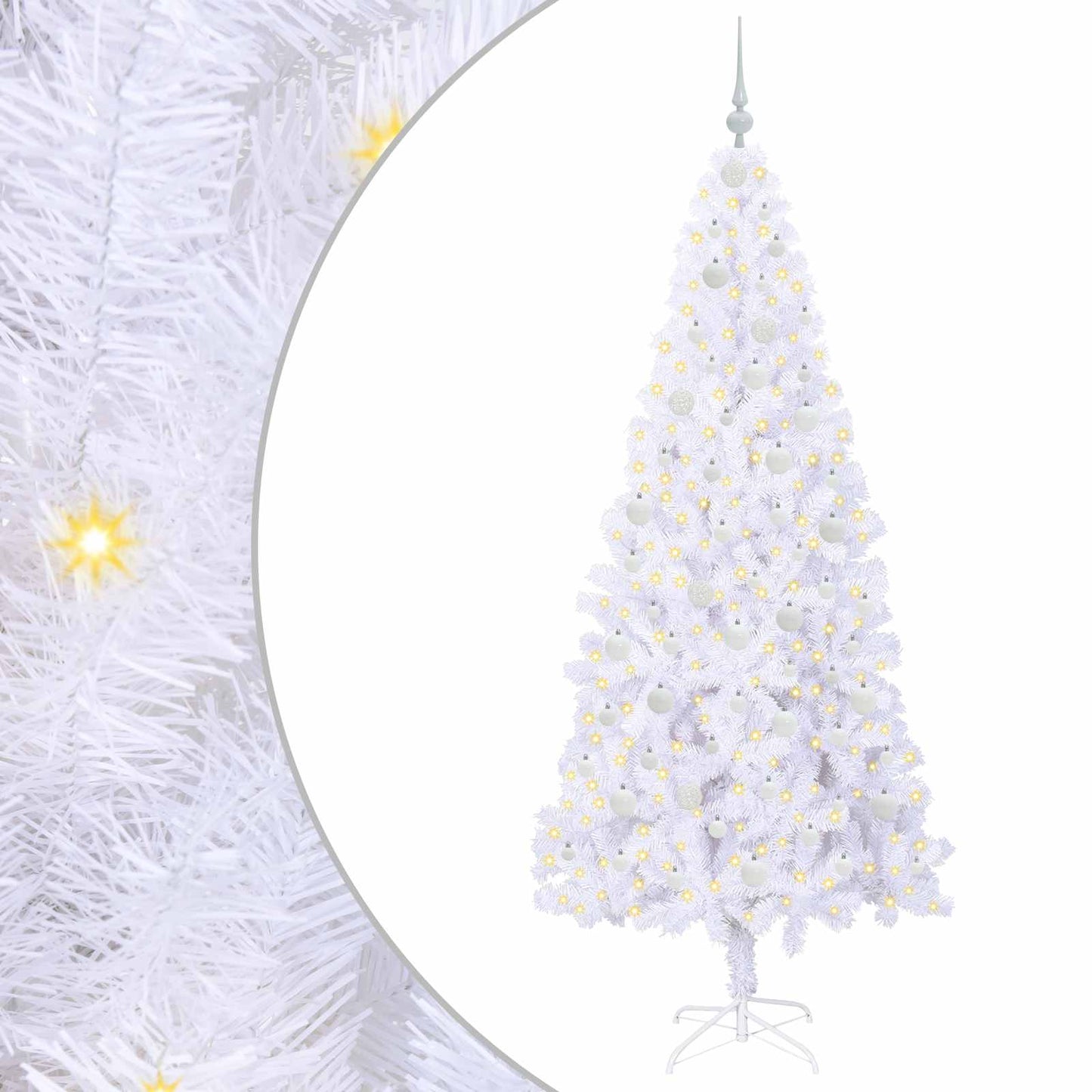 Artificial Christmas Tree with Stand White 210 cm PVC and Steel
