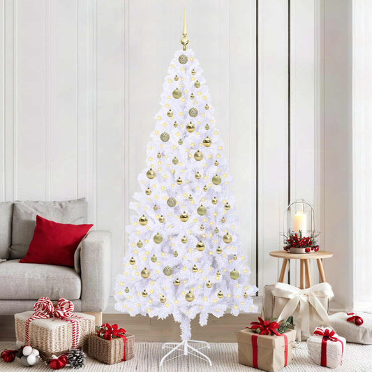 Artificial Christmas Tree with Stand White 210 cm PVC and Steel