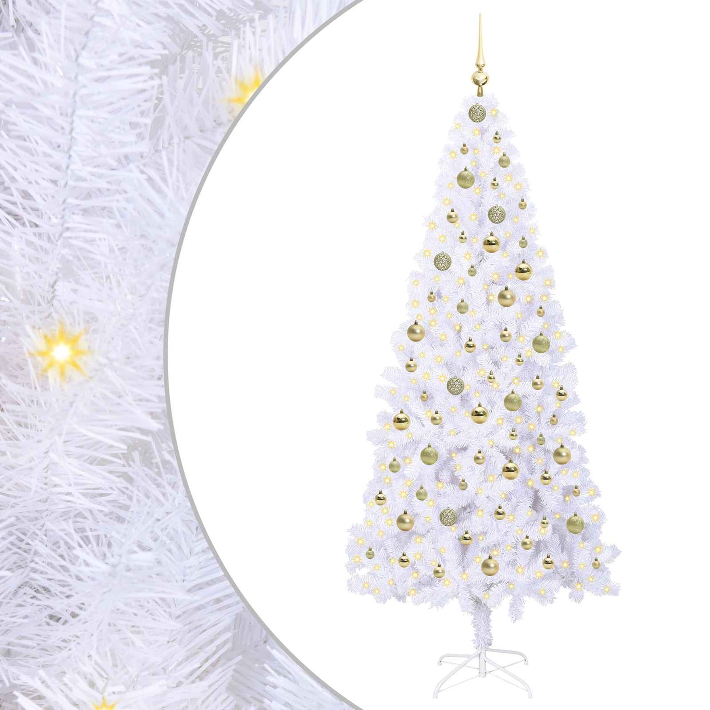 Artificial Christmas Tree with Stand White 210 cm PVC and Steel