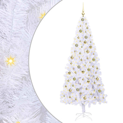 Artificial Christmas Tree with Stand White 210 cm PVC and Steel