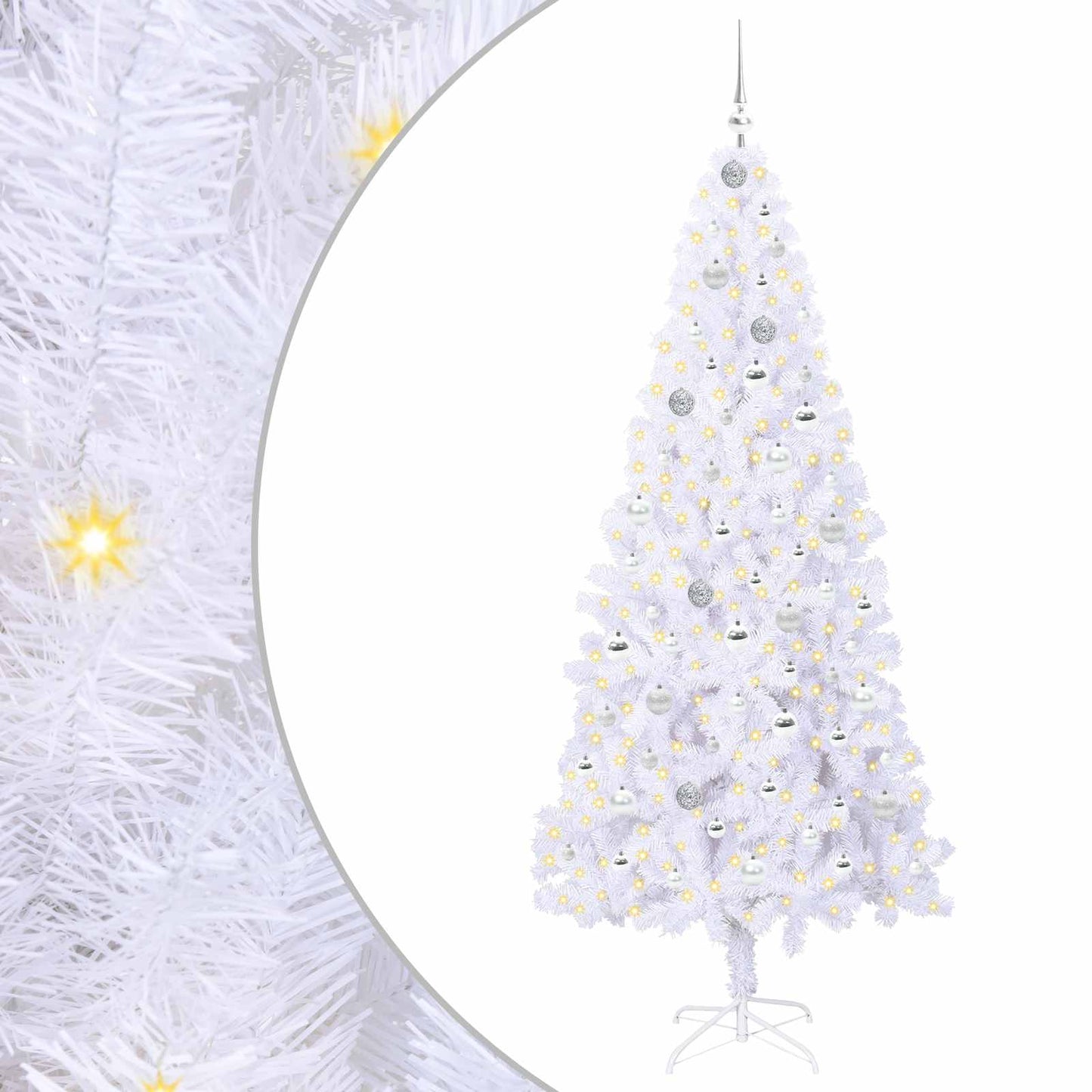 Artificial Christmas Tree with Stand White 210 cm PVC and Steel