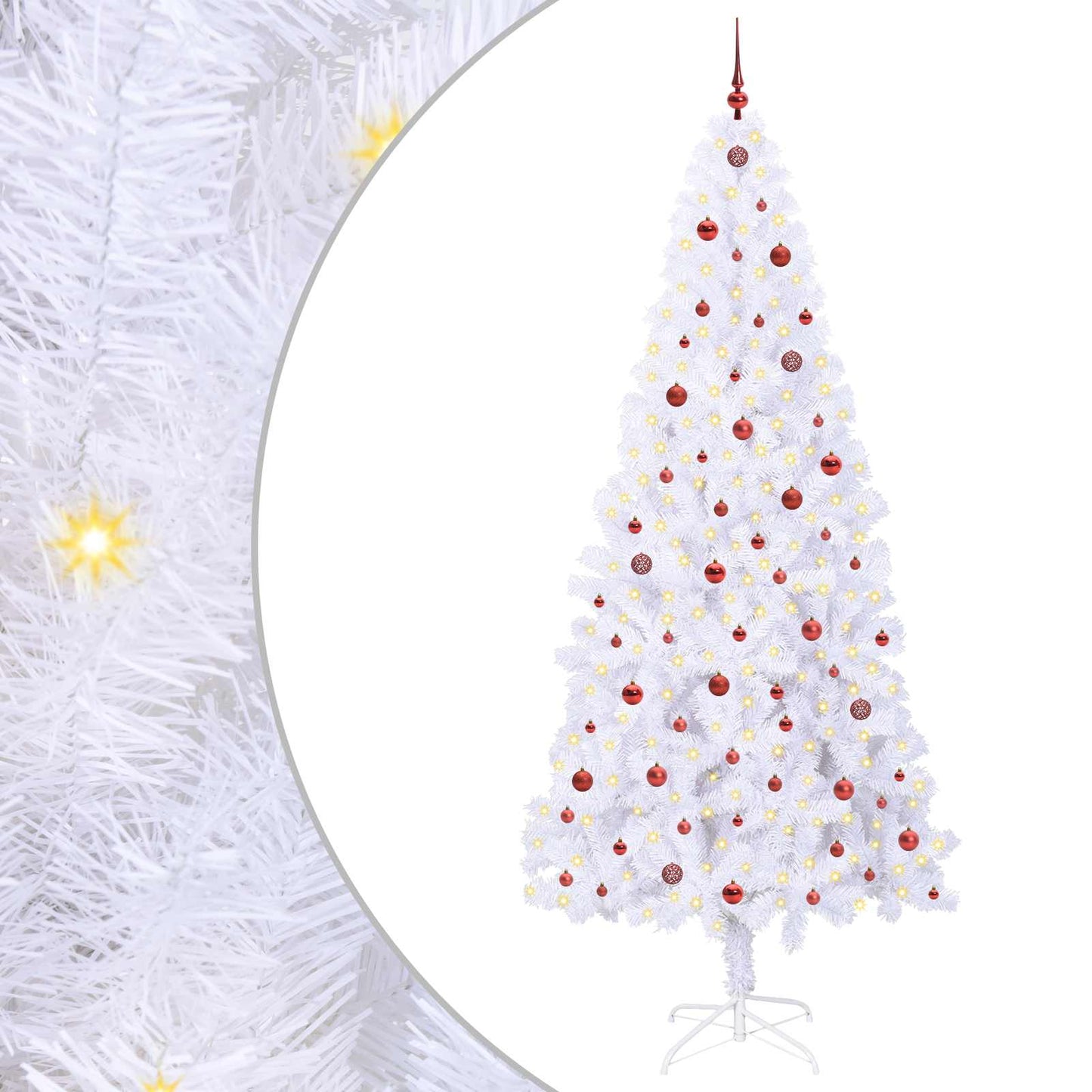 Artificial Christmas Tree with Stand White 240 cm PVC and Steel