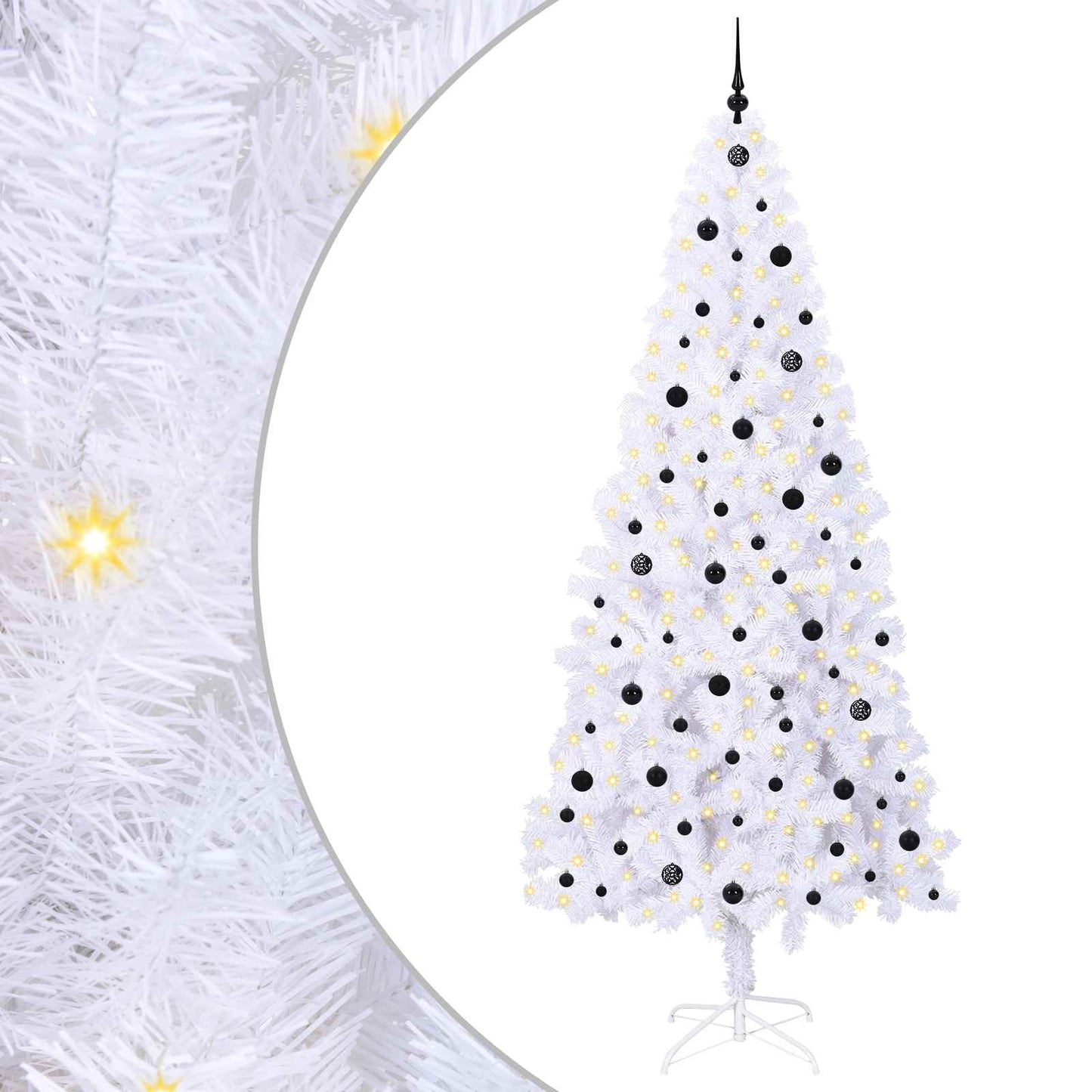 Artificial Christmas Tree with Stand White 240 cm PVC and Steel