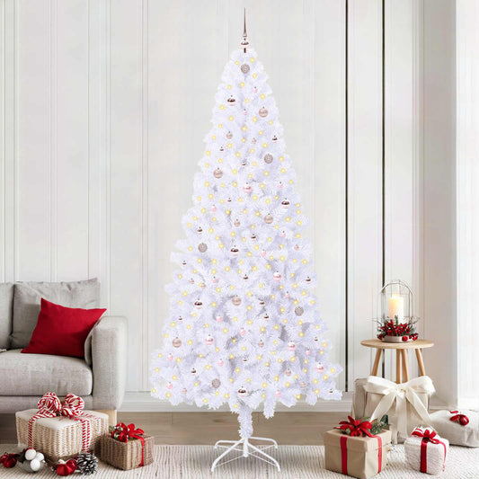 Artificial Christmas Tree with Stand White 240 cm PVC and Steel