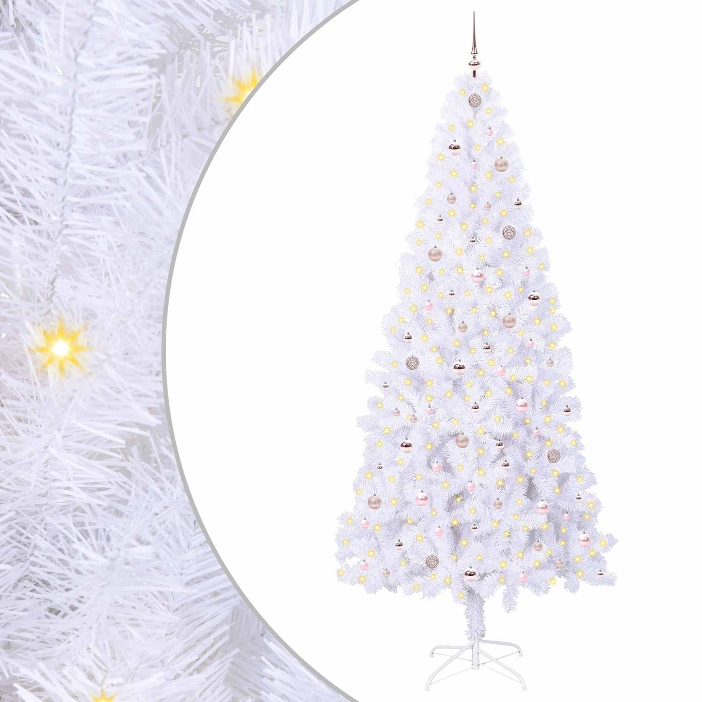 Artificial Christmas Tree with Stand White 240 cm PVC and Steel