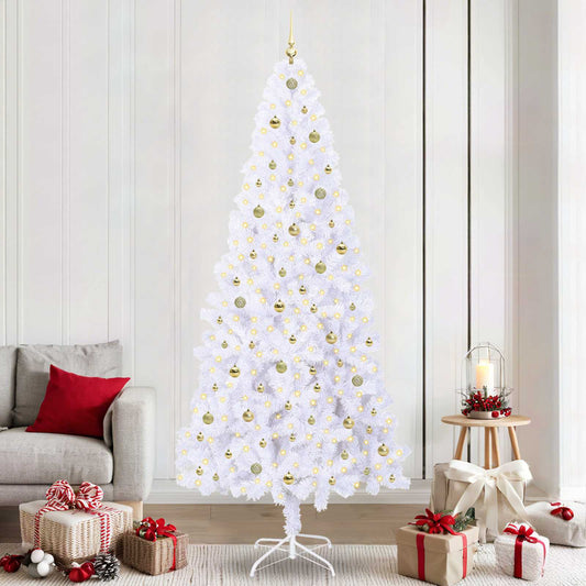 Artificial Christmas Tree with Stand White 240 cm PVC and Steel