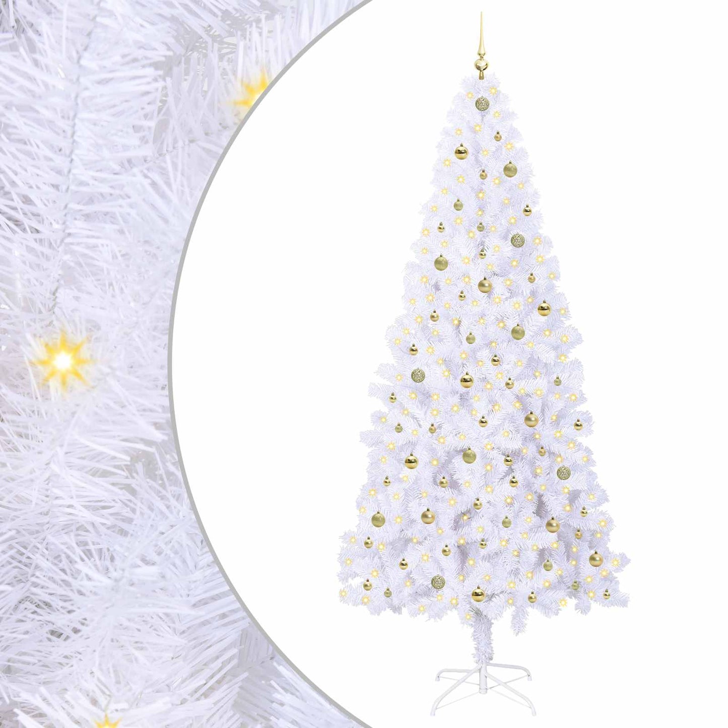 Artificial Christmas Tree with Stand White 240 cm PVC and Steel