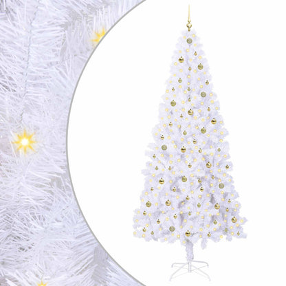 Artificial Christmas Tree with Stand White 240 cm PVC and Steel