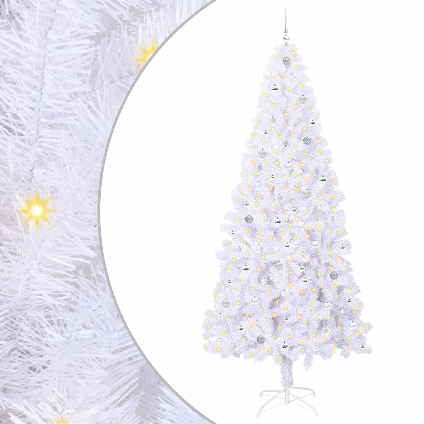 Artificial Christmas Tree with Stand White 240 cm PVC and Steel