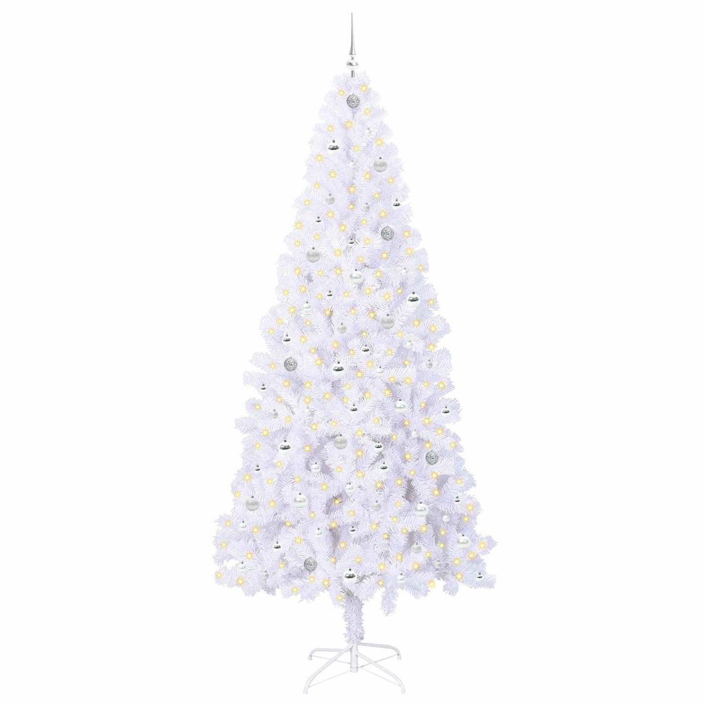 Artificial Christmas Tree with Stand White 240 cm PVC and Steel