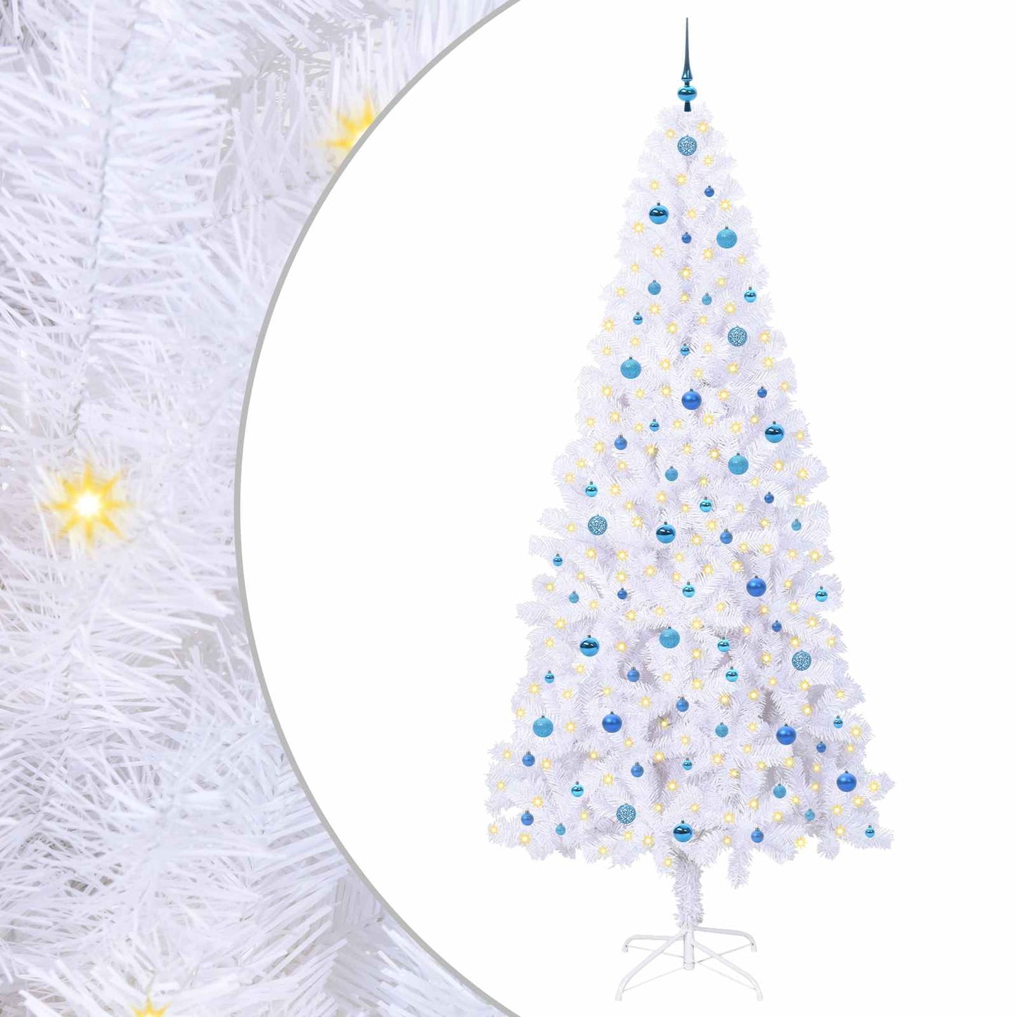 Artificial Christmas Tree with Stand White 240 cm PVC and Steel